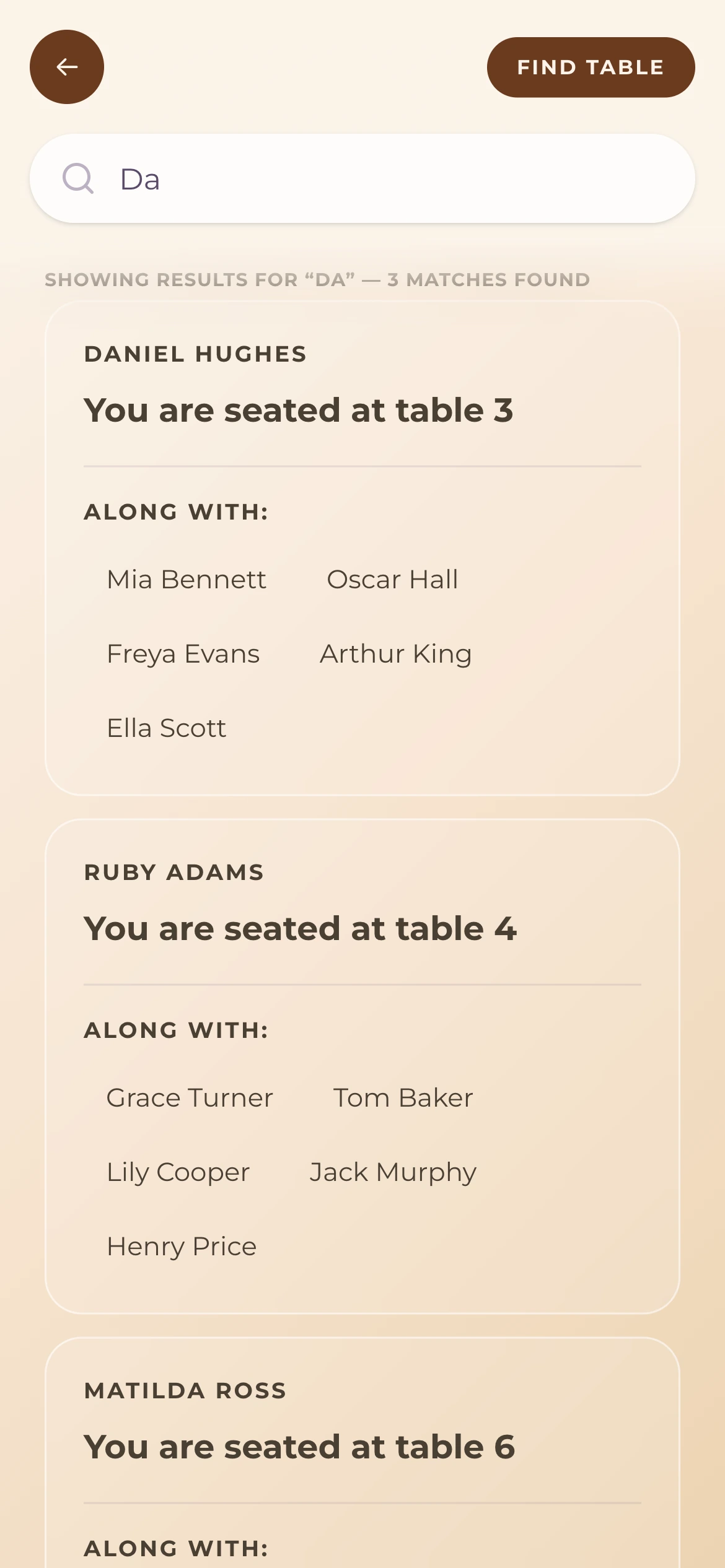 Digital seating information